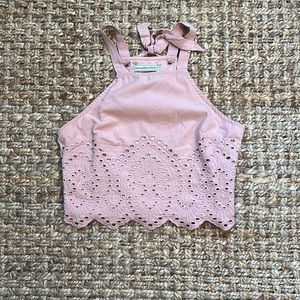 Abercrombie & Fitch - Eyelet Crop Top - Size Small